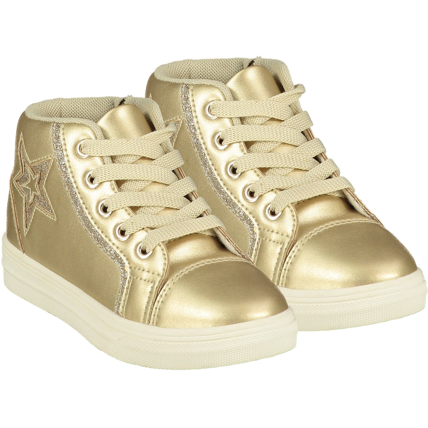 A DEE - Star High Top Lace Trainer - Gold