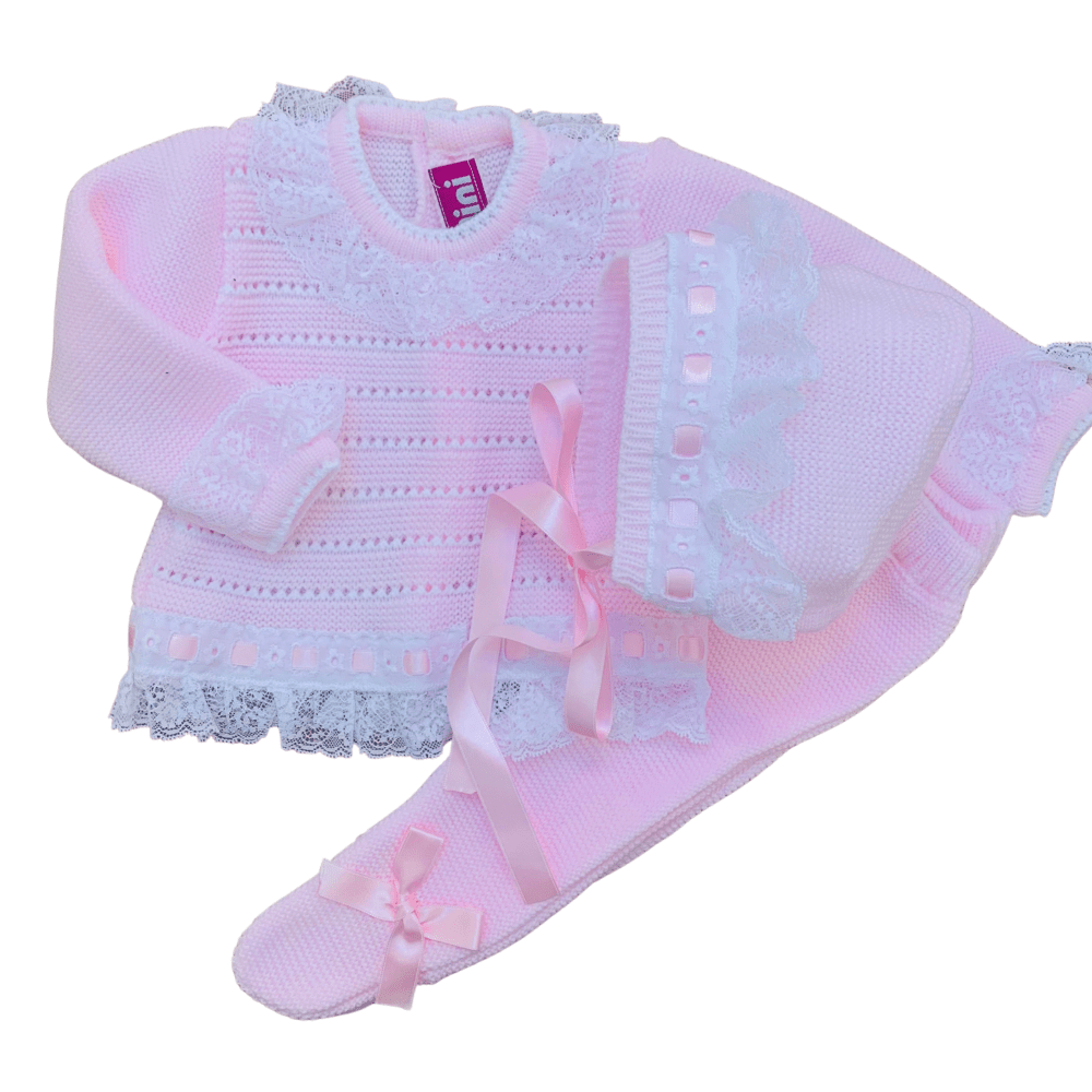 Nini - Three Piece Knit Set  - Pink