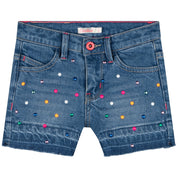 BILLIEBLUSH - Blouse & Dot Denim Short Set - Blue
