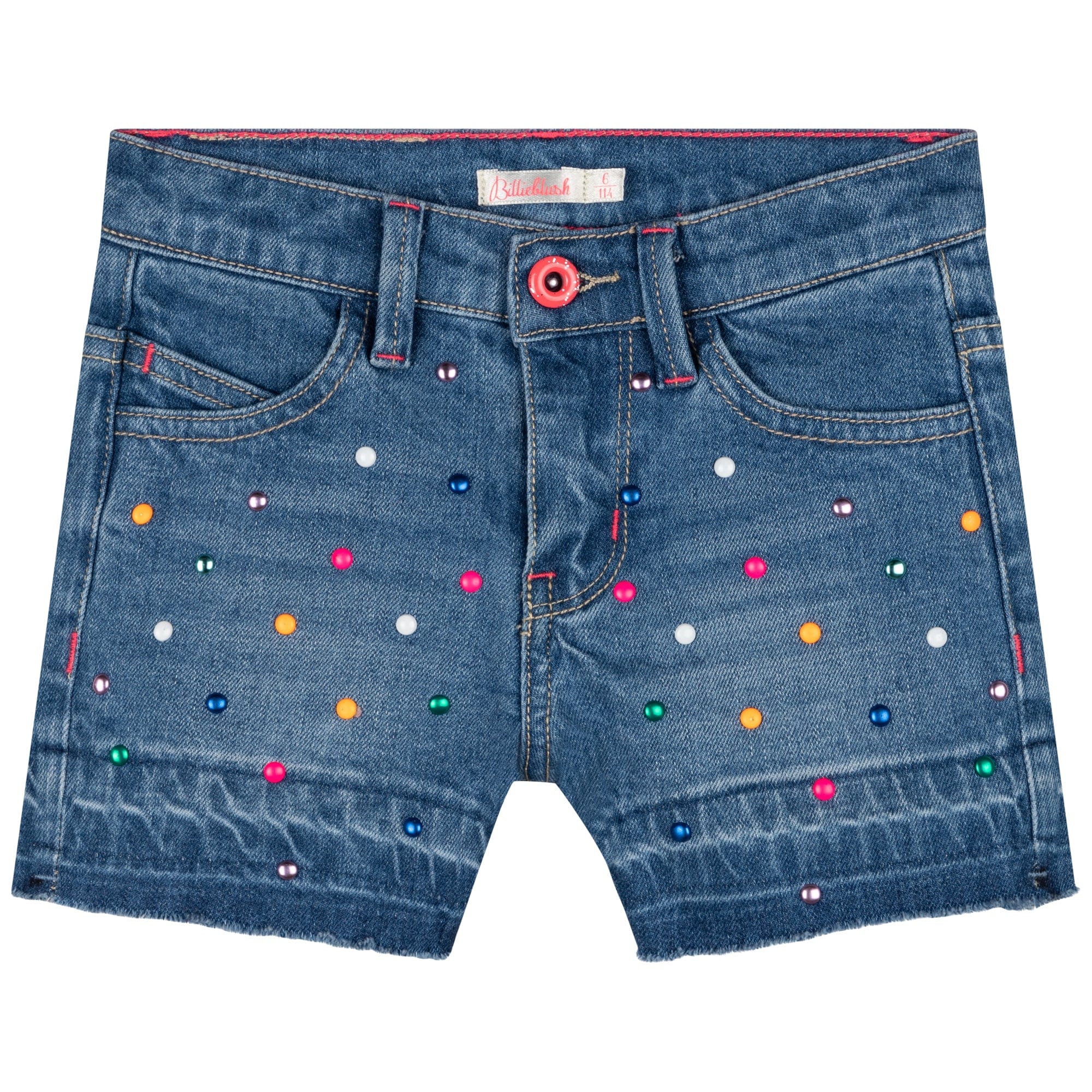 BILLIEBLUSH - Blouse & Dot Denim Short Set - Blue