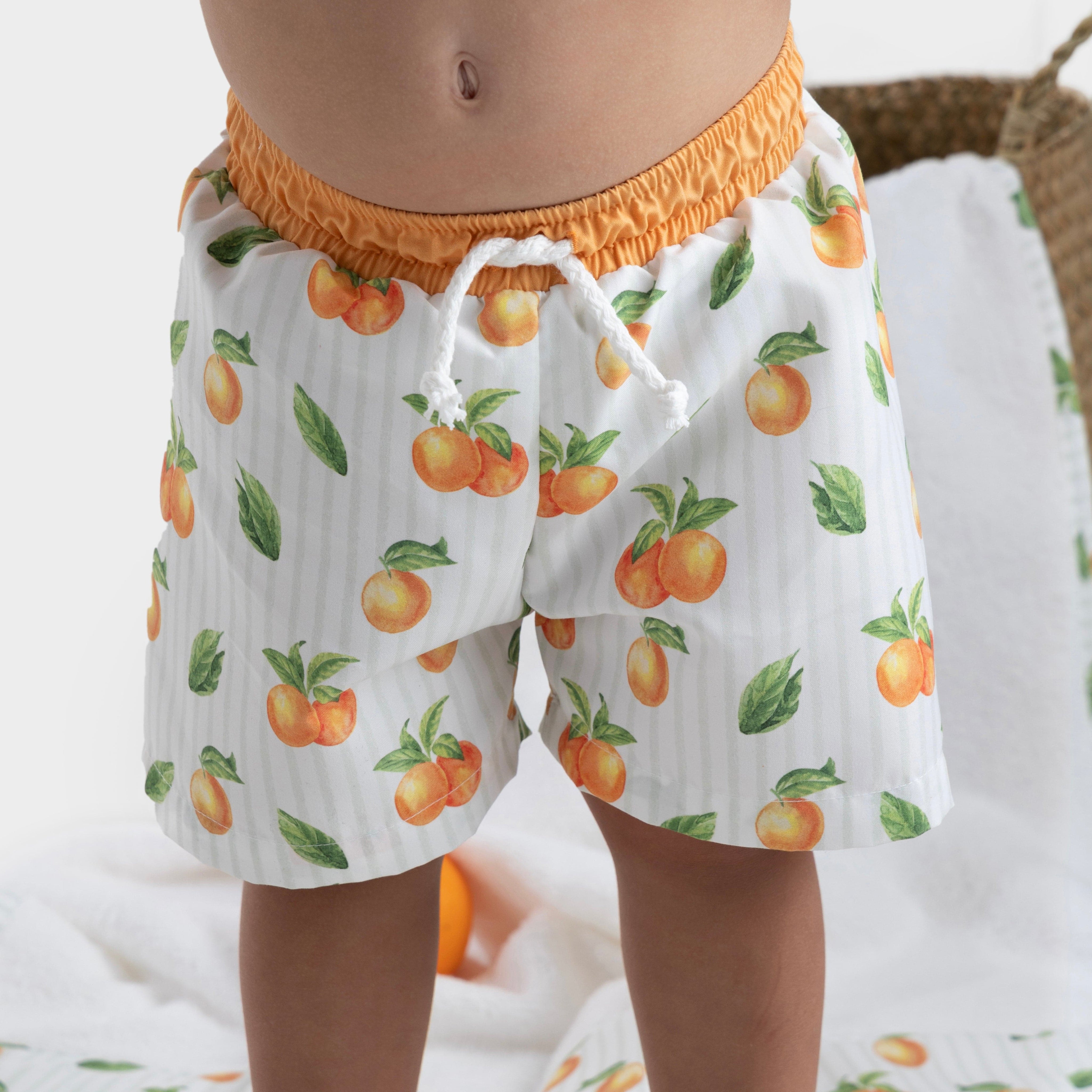 MEIA PATA - Oranges Print Swim Shorts - Orange