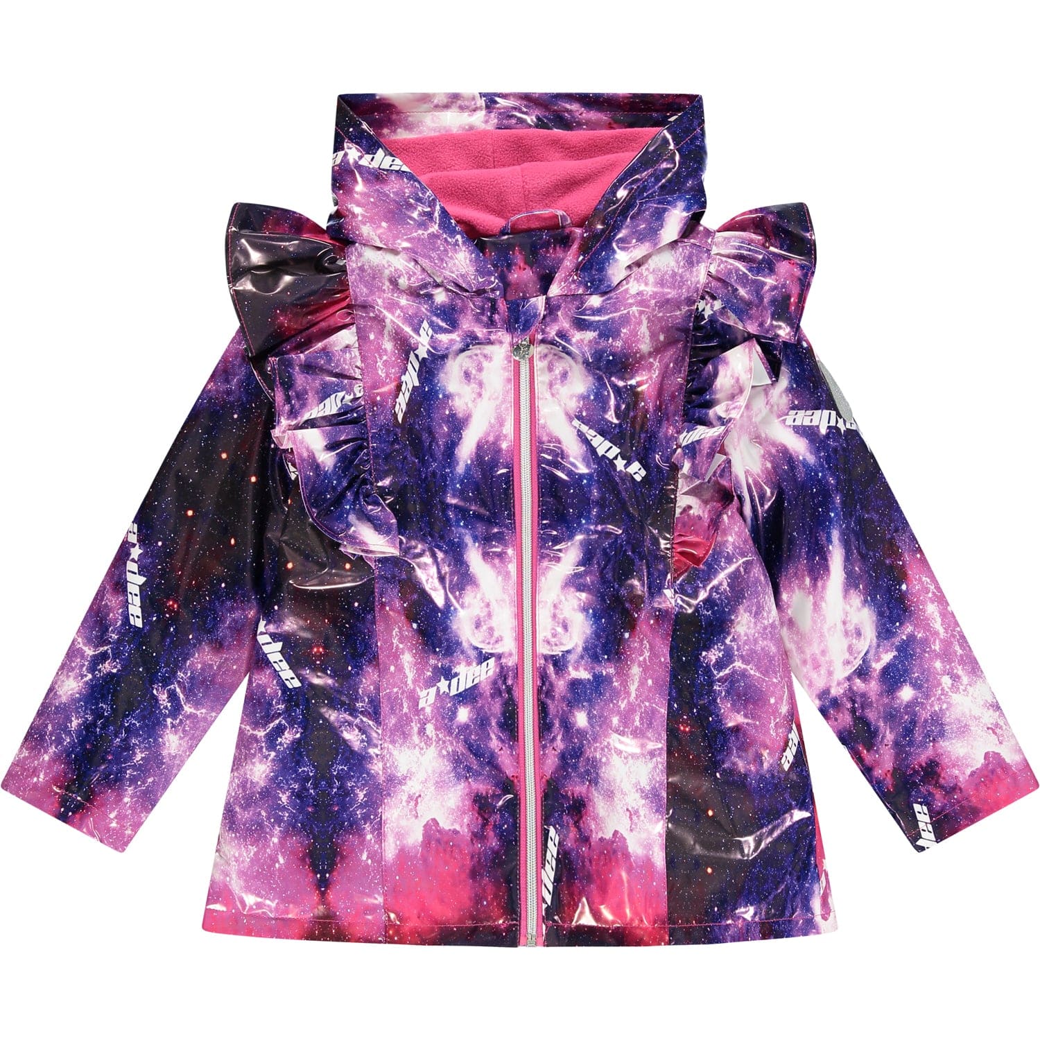 A DEE - Stella Galaxy Frill Raincoat - Pink Glaze
