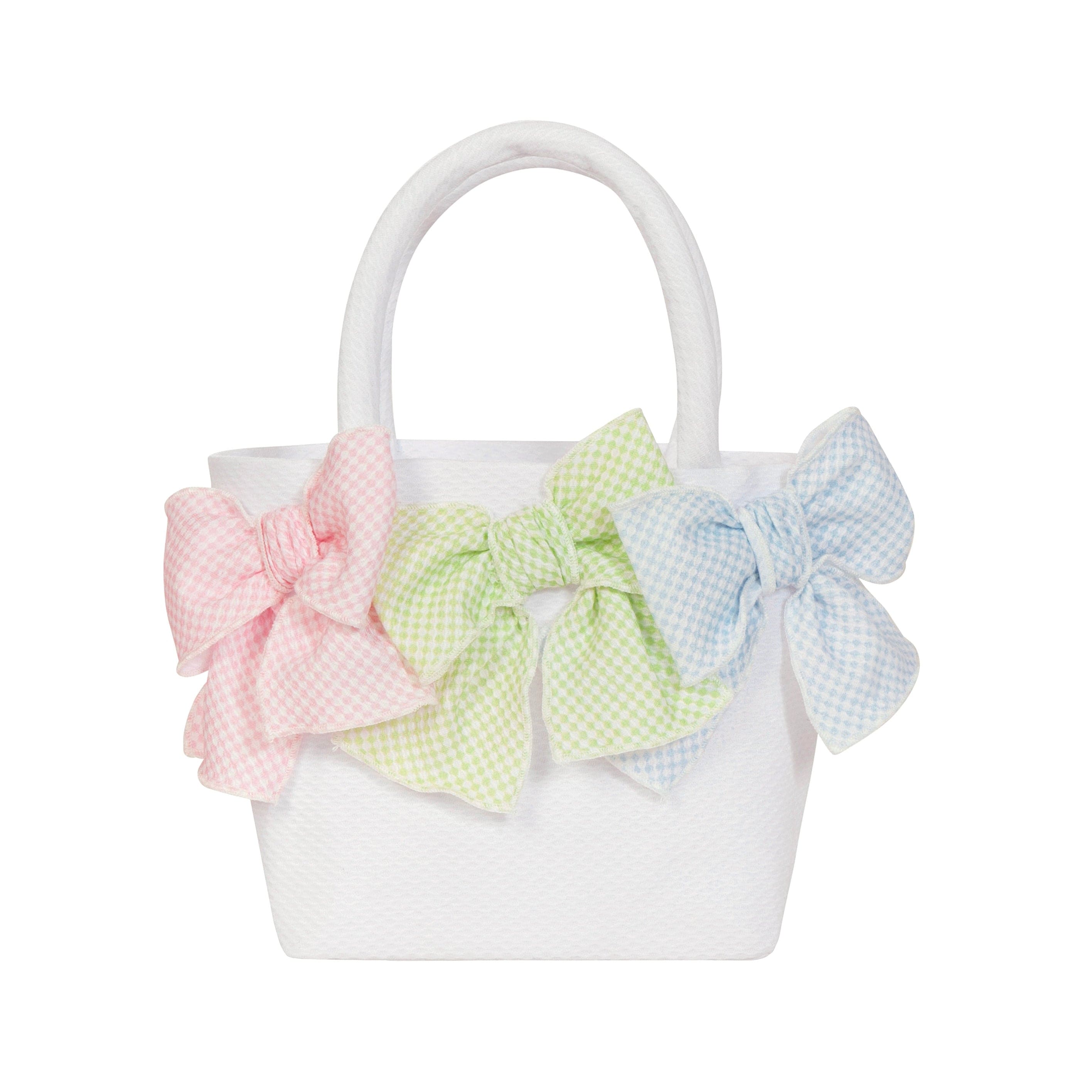 BALLOON CHIC - Gingham Bow Bag - White