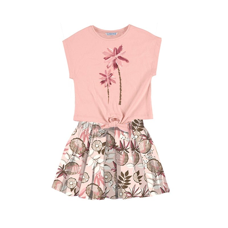 MAYORAL - Palm Tree Skirt Set - Coral
