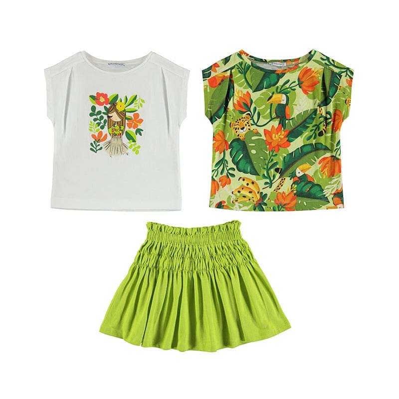 MAYORAL - Tropical Three Piece Skirt Set - Green