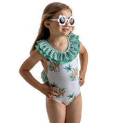 MEIA PATA - Seychelles Giraffe Print Swimsuit - Green