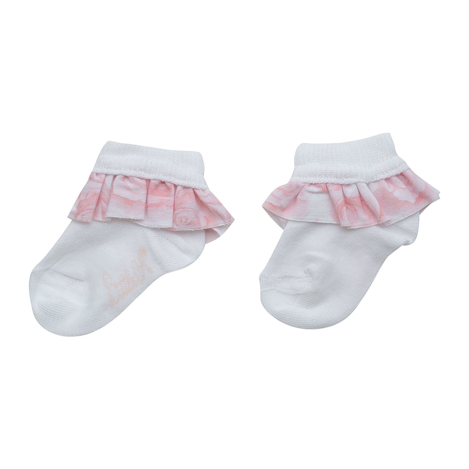 LITTLE A - Gracelynn Summer Bloom Frill Ankle Sock  - White
