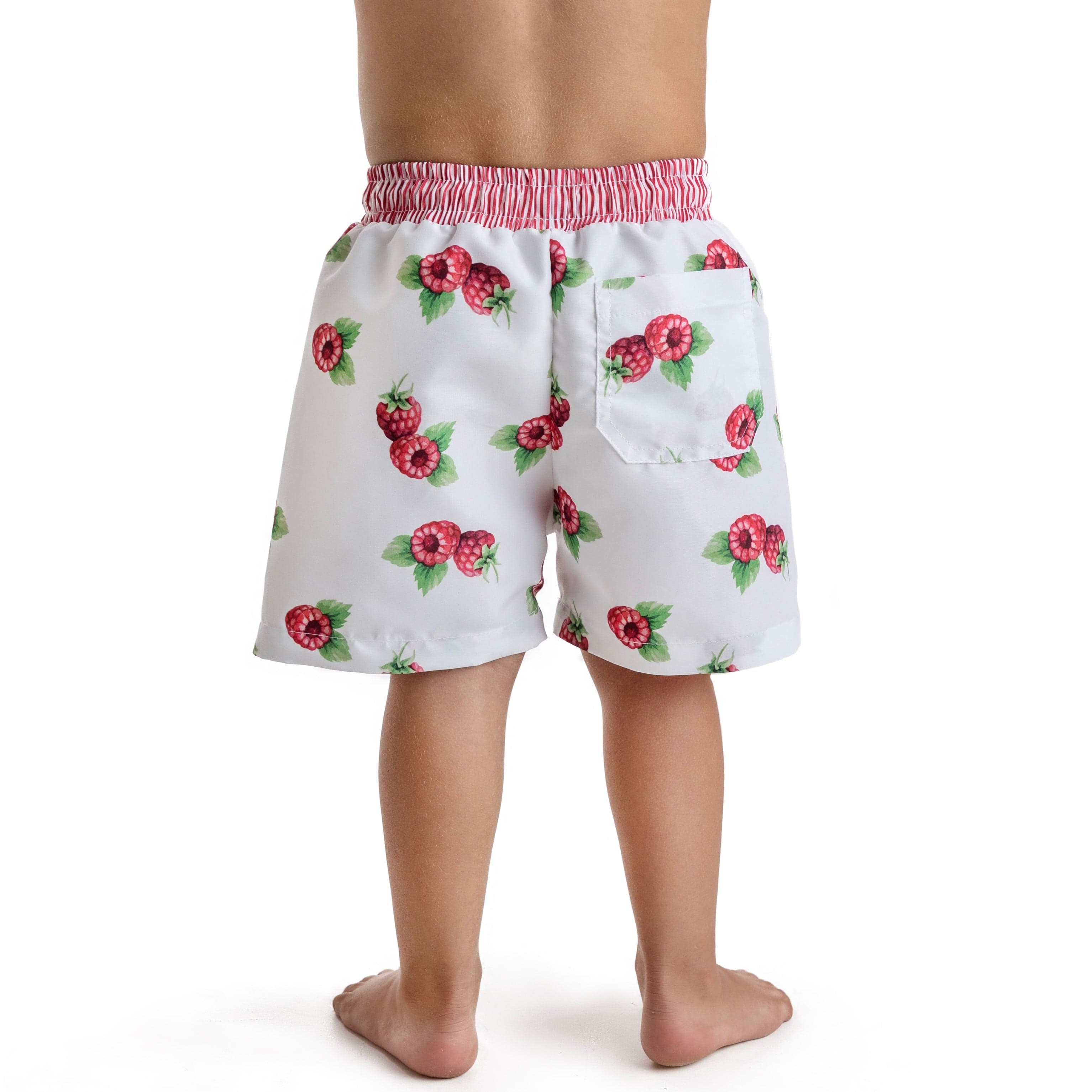 MEIA PATA - Raspberries Print Swim Shorts - Crimson