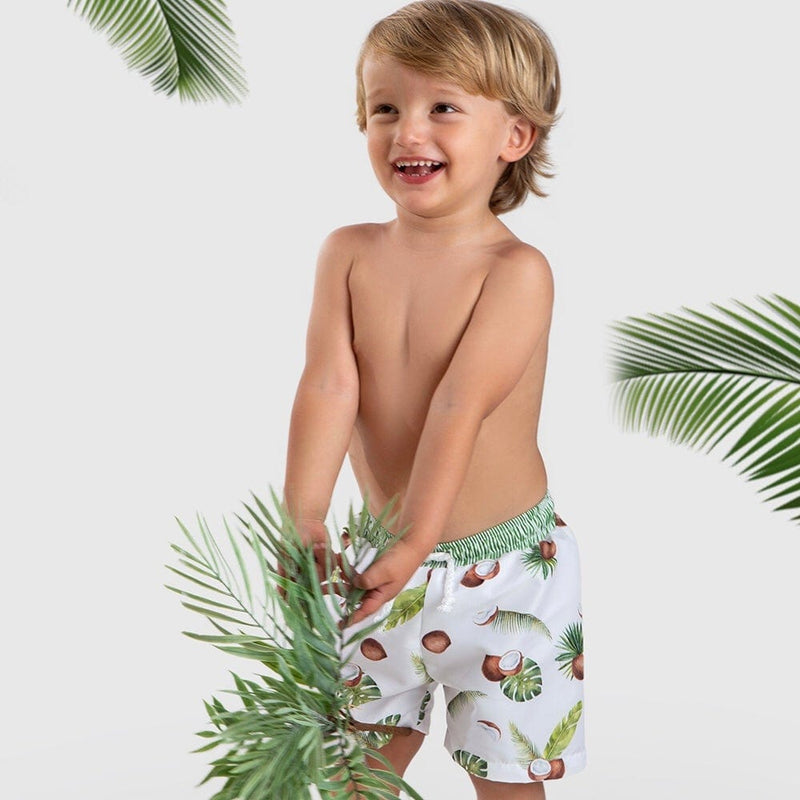 MEIA PATA - Coconut Print Swim Shorts - Green