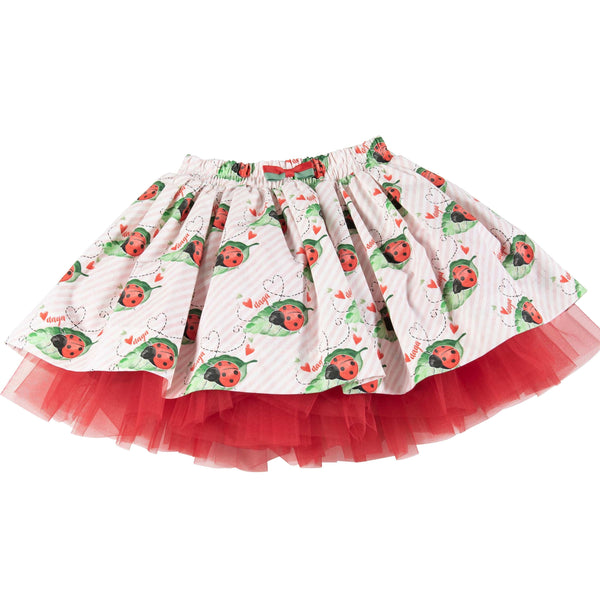 Daga - Crazy Ladybirds Two Piece Skirt Set - White