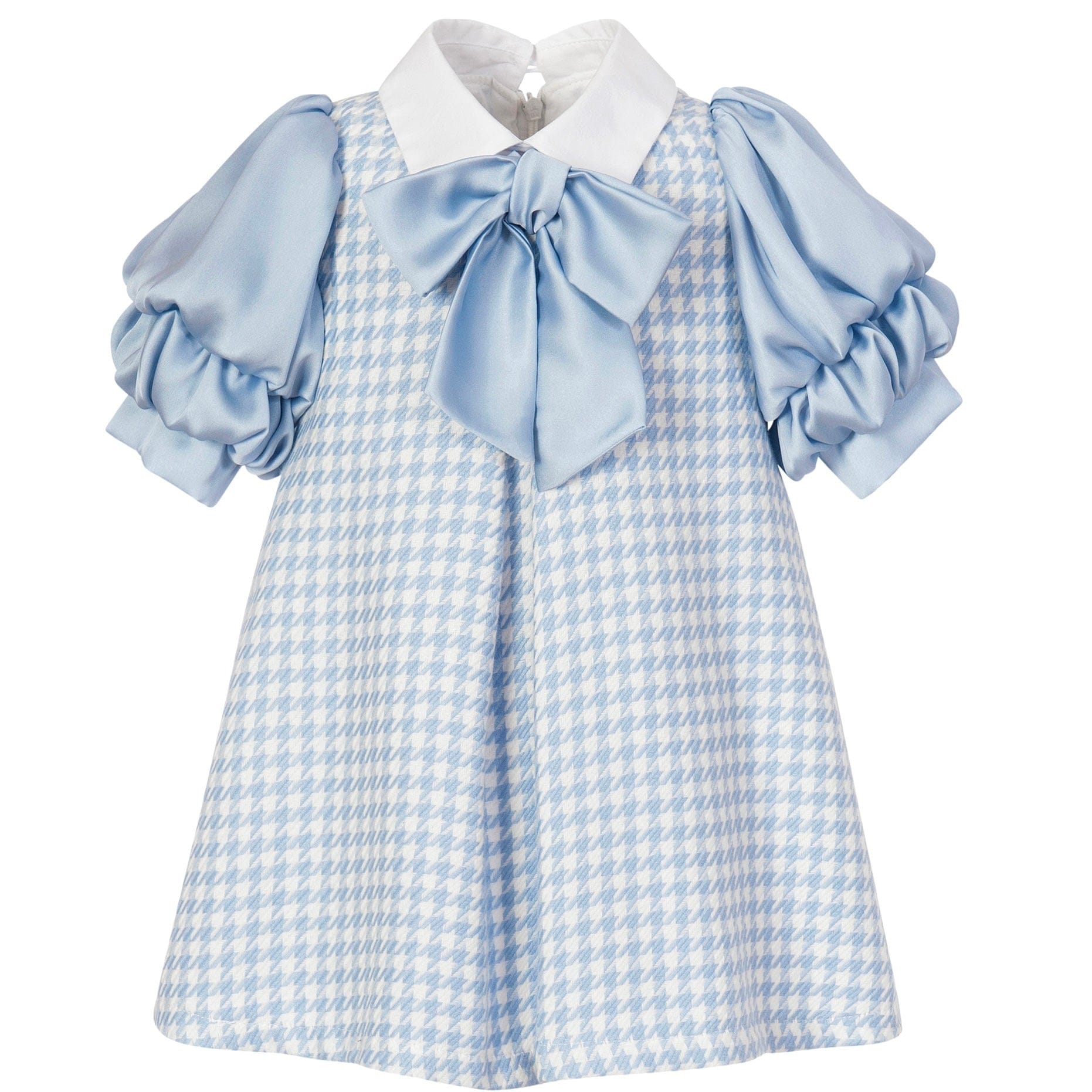 BALLOON CHIC - A line Dog Tooth Dress - Blue