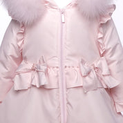 Bimbalo - Exclusive Fur Hood & Cuff Coat (one petal missing )- Pink