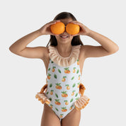 MEIA PATA - Cannes Oranges Print Swimsuit - Orange
