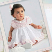 PRETTY ORIGINALS - Smocked Dress & Bloomer Set - White