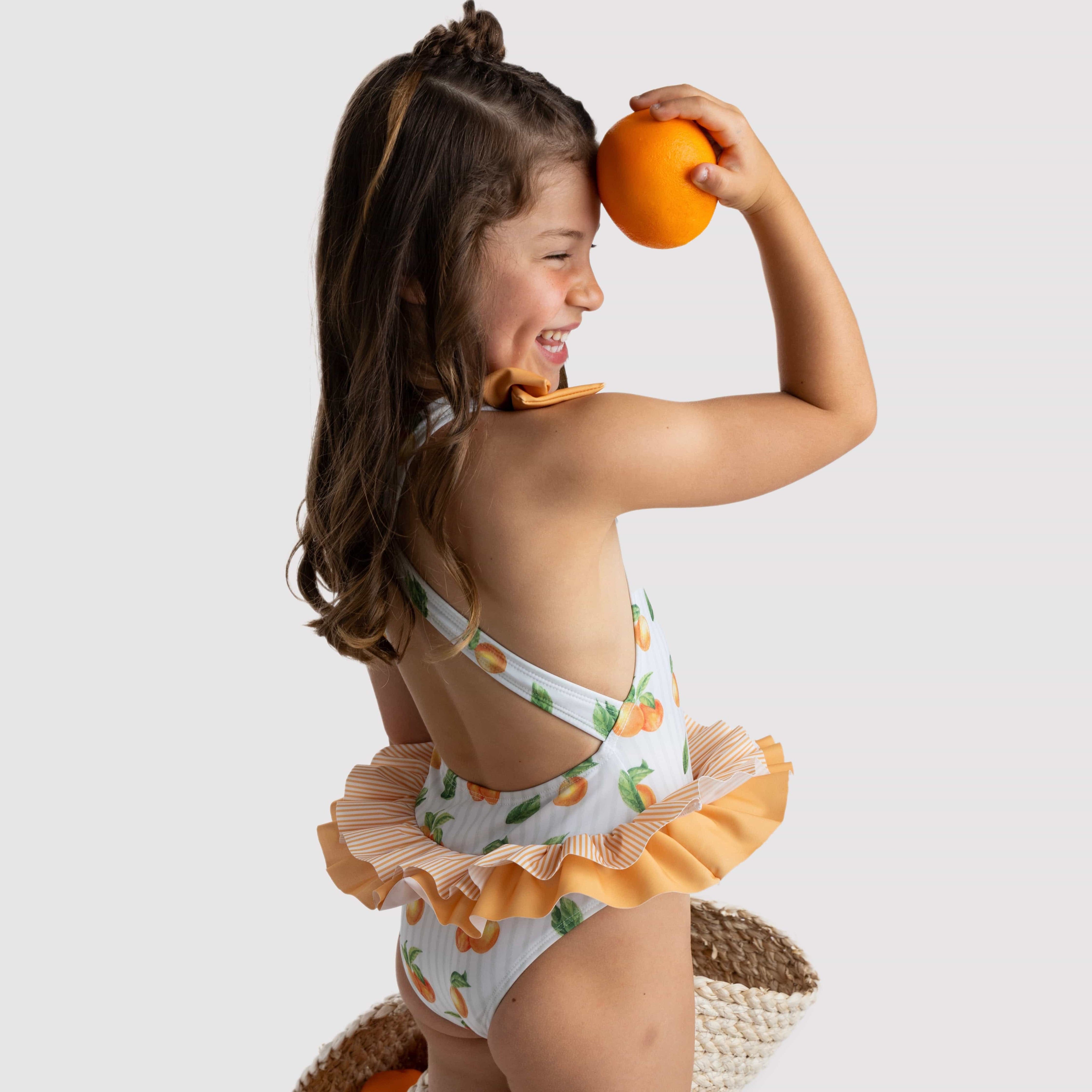MEIA PATA - Provence Oranges Print Swimsuit - Orange