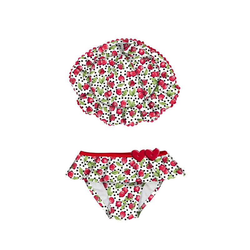 MAYORAL - Strawberry Swim Bottoms & Hat - White