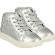 A DEE - Star High Top Lace Trainer - Silver
