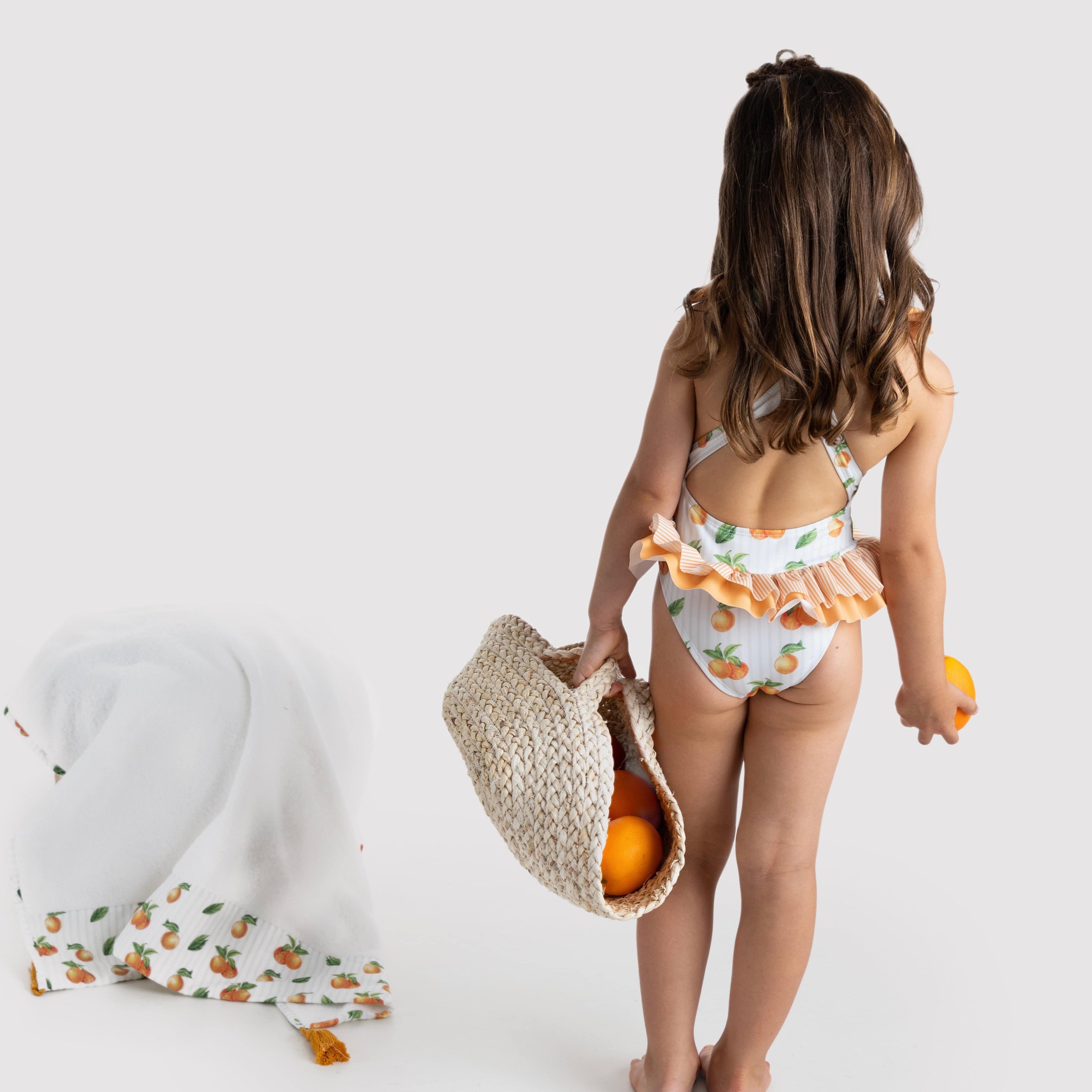 MEIA PATA - Provence Oranges Print Swimsuit - Orange