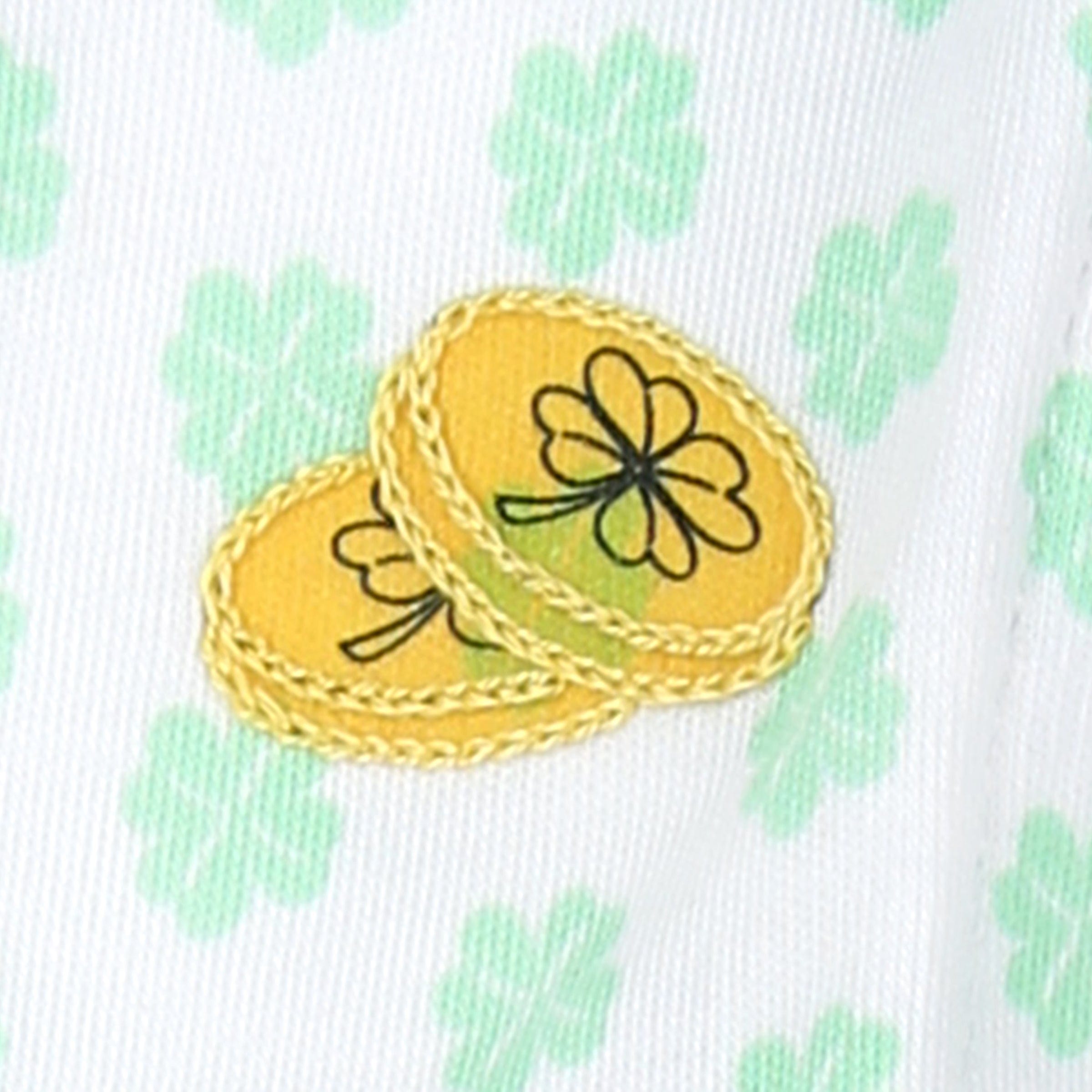 MAGNOLIA BABY - Shenanigans Embroidered Babygrow - Green
