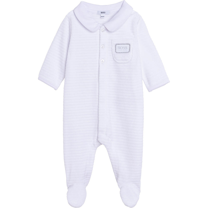 White hugo boss top baby grow