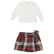 ABEL & LULA - Plaid Shorts & Blouse - Red