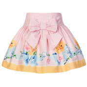 BALLOON CHIC - Blouse & Gingham Duckling Skirt Set - Pink