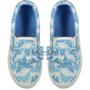 A DEE - Frilly Canvas Slip On Trainer - Light Blue