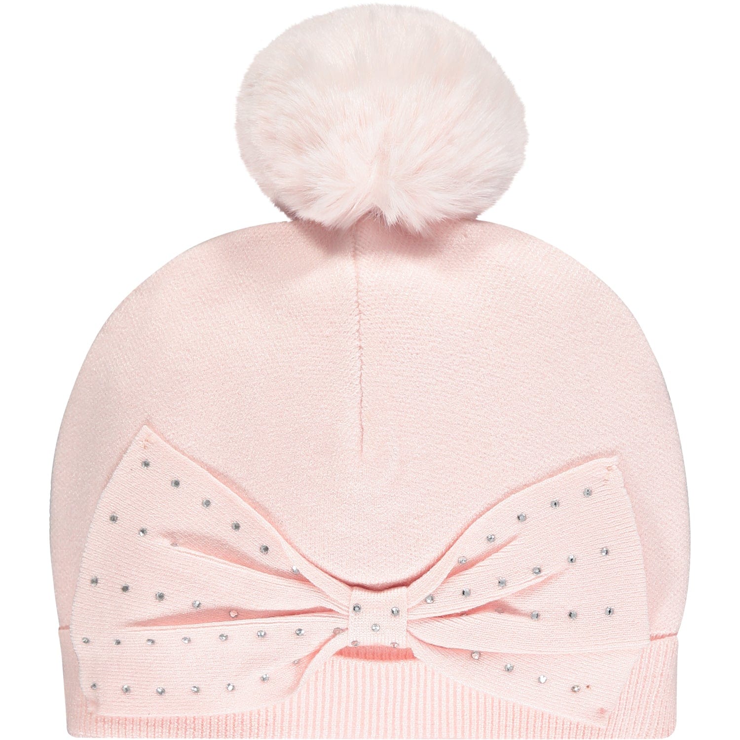 A DEE - Theodora Diamante Bow Hat - Pale Pink