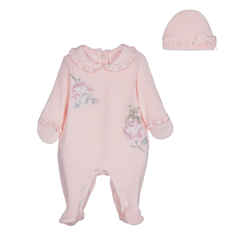 LAPIN HOUSE - Rose Bear Babygrow & Hat - Pink