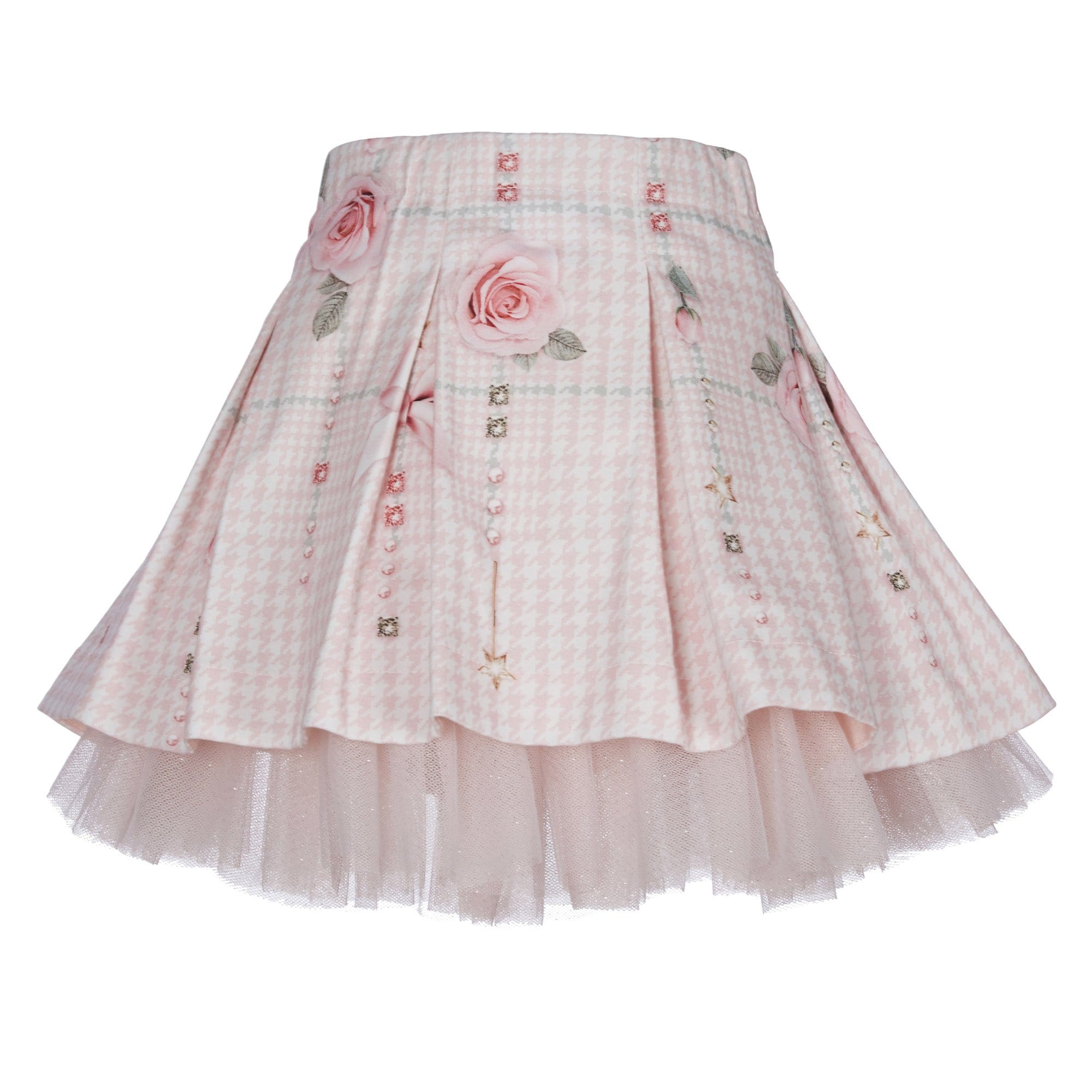 LAPIN HOUSE - Dog Tooth Skirt Set - Pink
