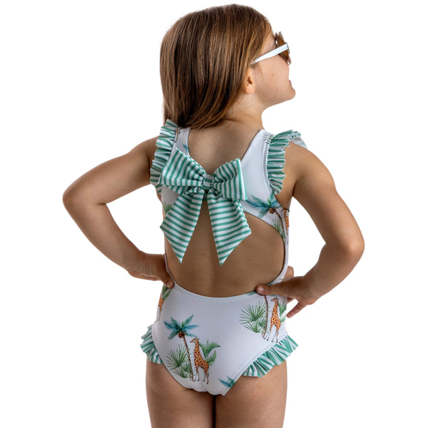 MEIA PATA - La Digue Giraffe Print Swimsuit - Green