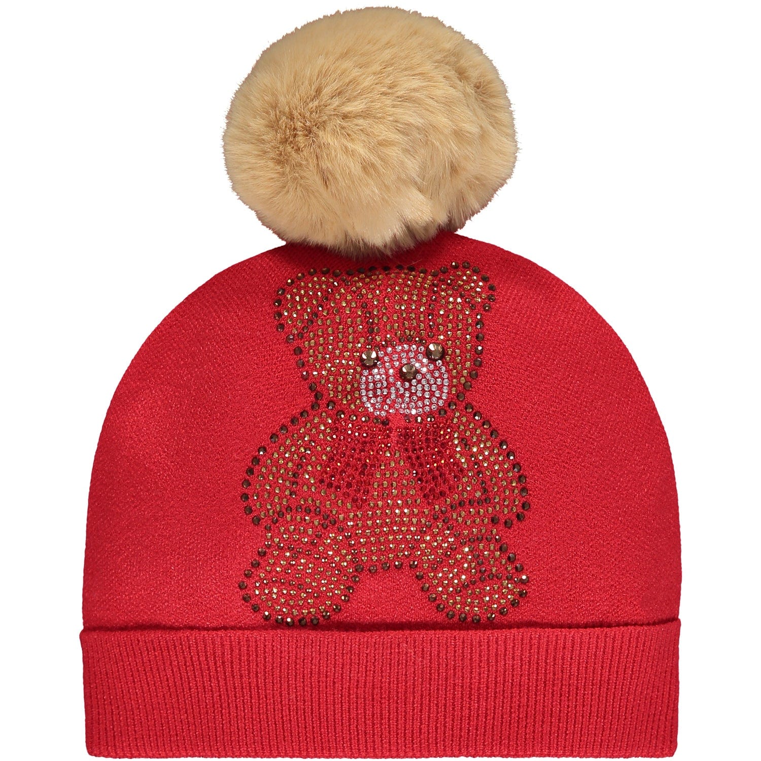 A DEE - Melody Pom Pom Teddy Hat - Red