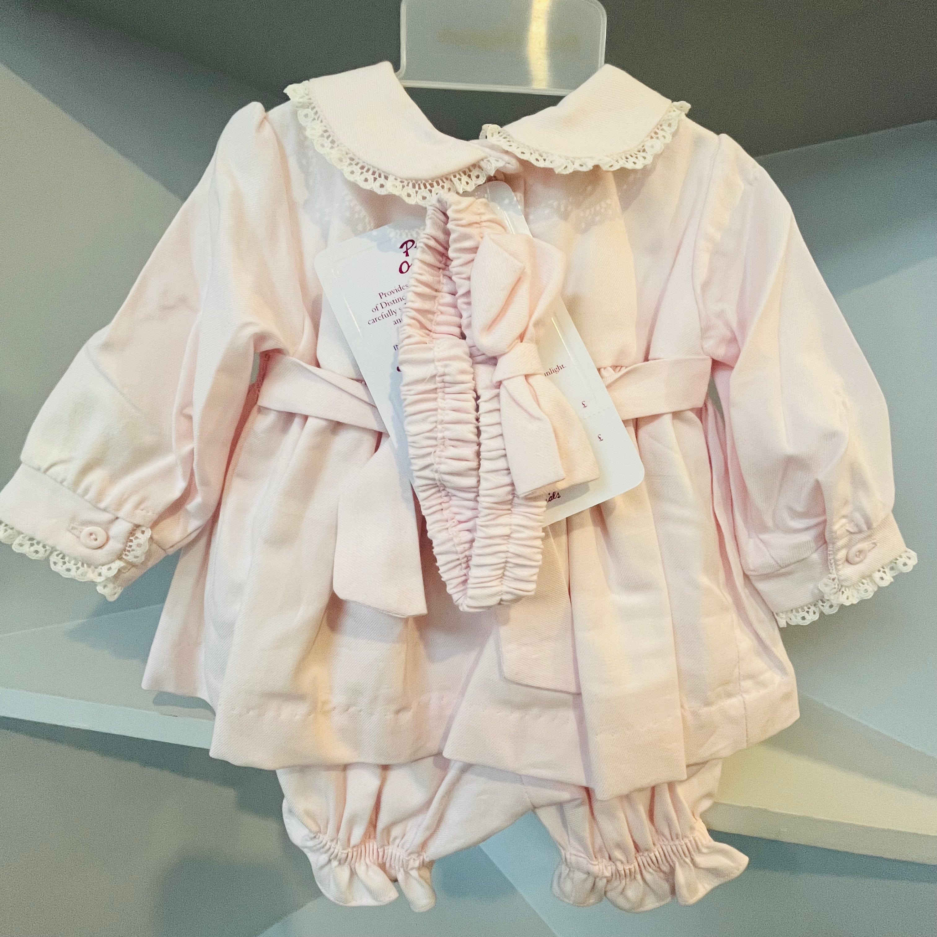 PRETTY ORIGINALS - Smocked Dress Set & Hairband  - Pink