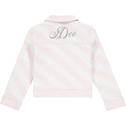A DEE - Stripe Denim Jacket - Pink