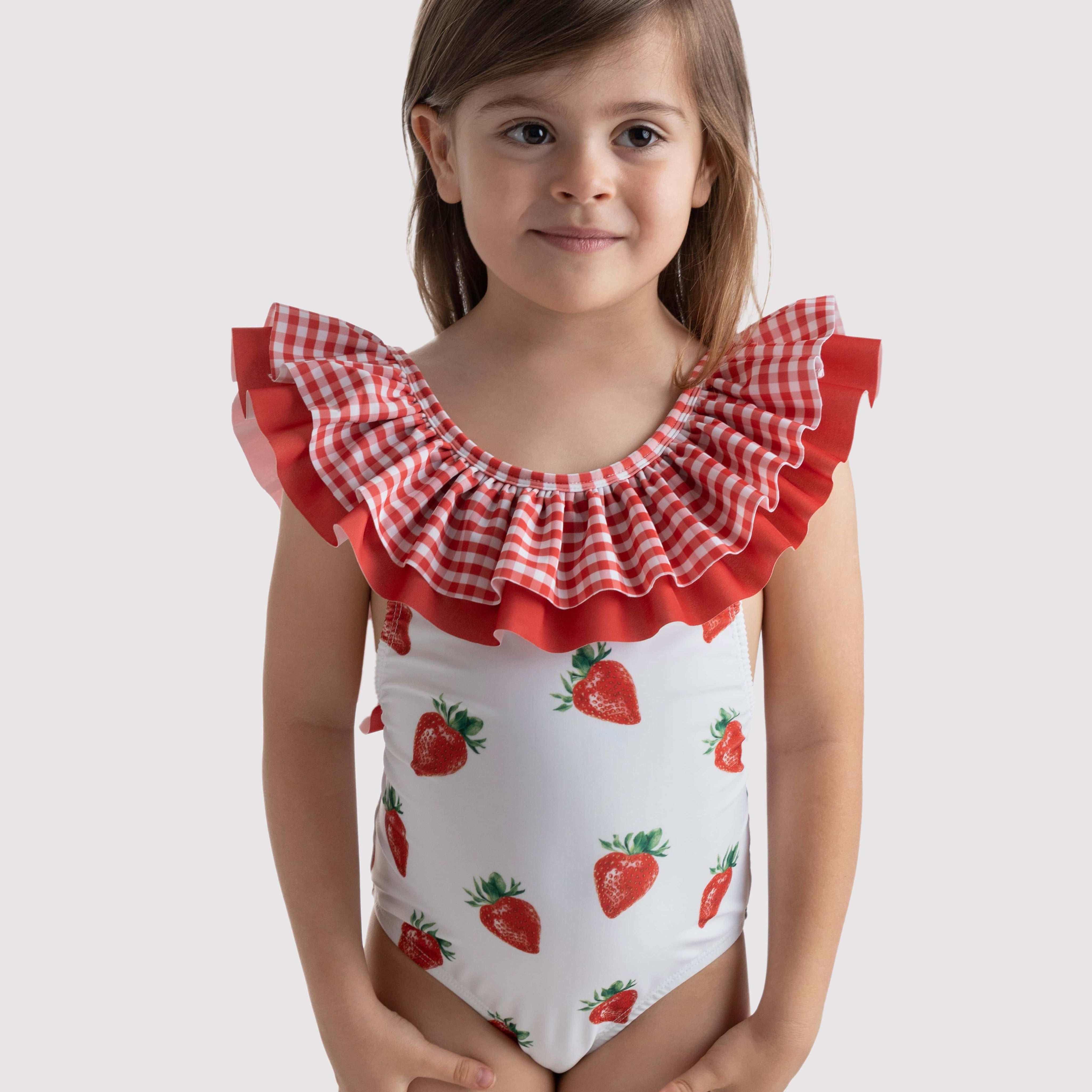 MEIA PATA - Saint Tropez Strawberries Print Swimsuit - Red