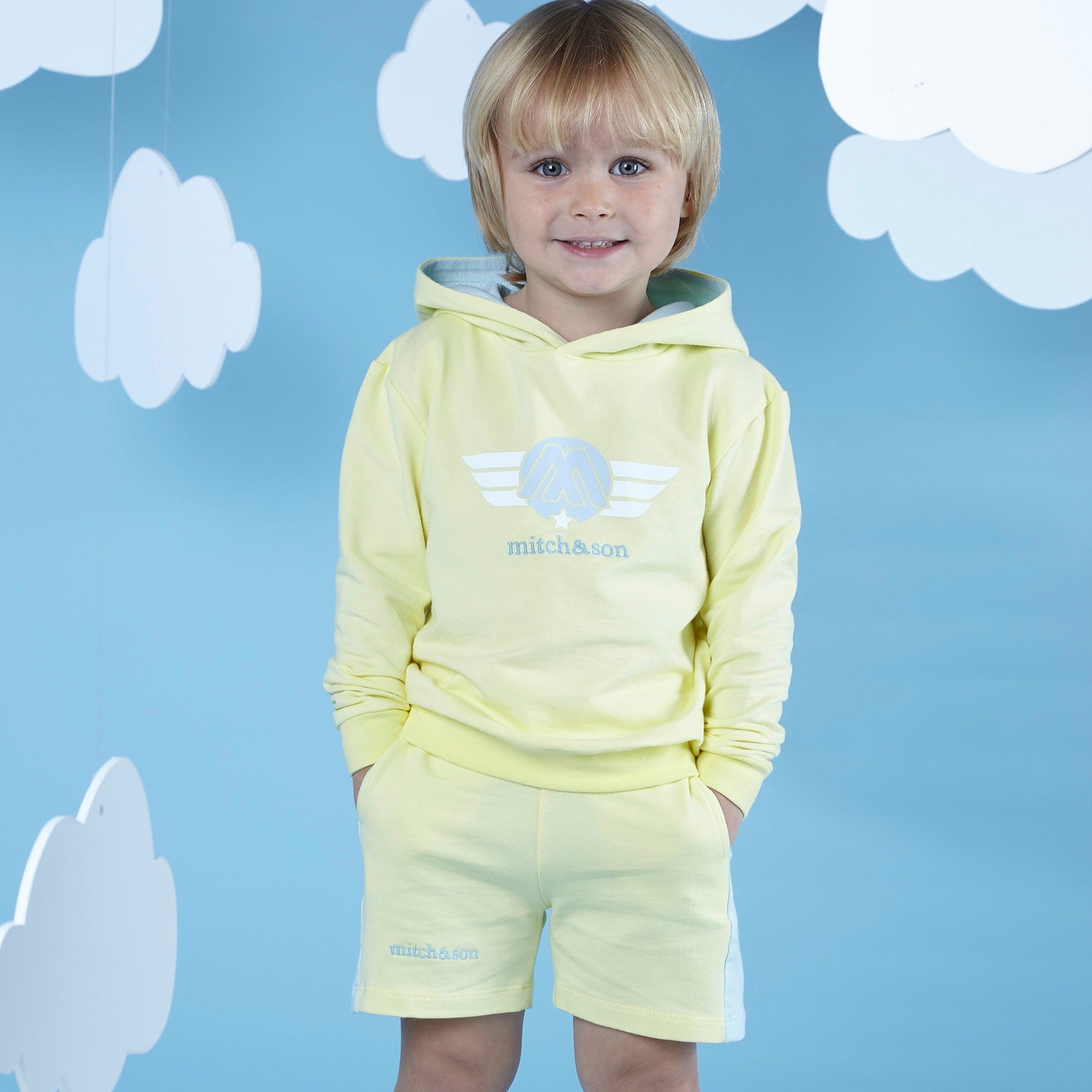 MITCH & SON - Jude A Time To Fly  Hooded Sweat Short Set - Lemon