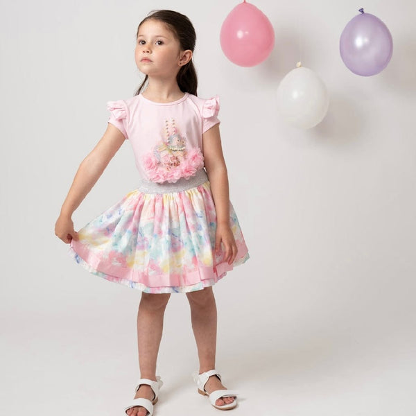 CARAMELO KIDS - Diamanté Carousel Skirt Set - Pink