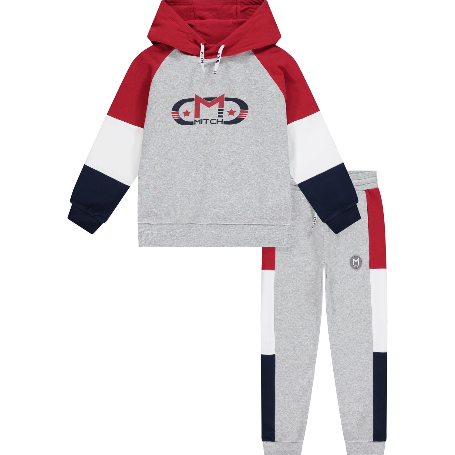 MITCH - Treviso Contrast Panel Hoody Tracksuit - Grey