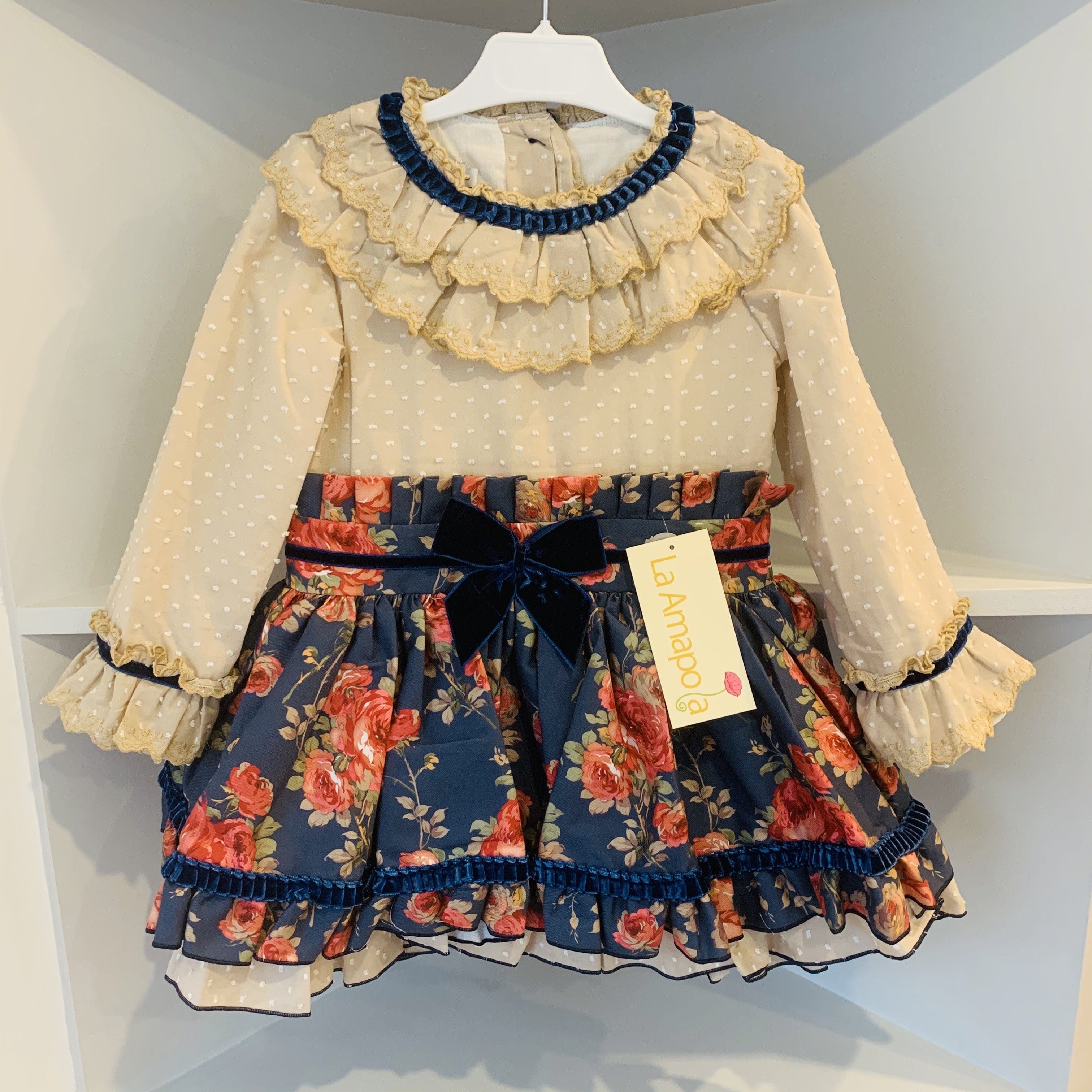 LA AMAPOLA BEATRIZ  NAVY MIX DRESS