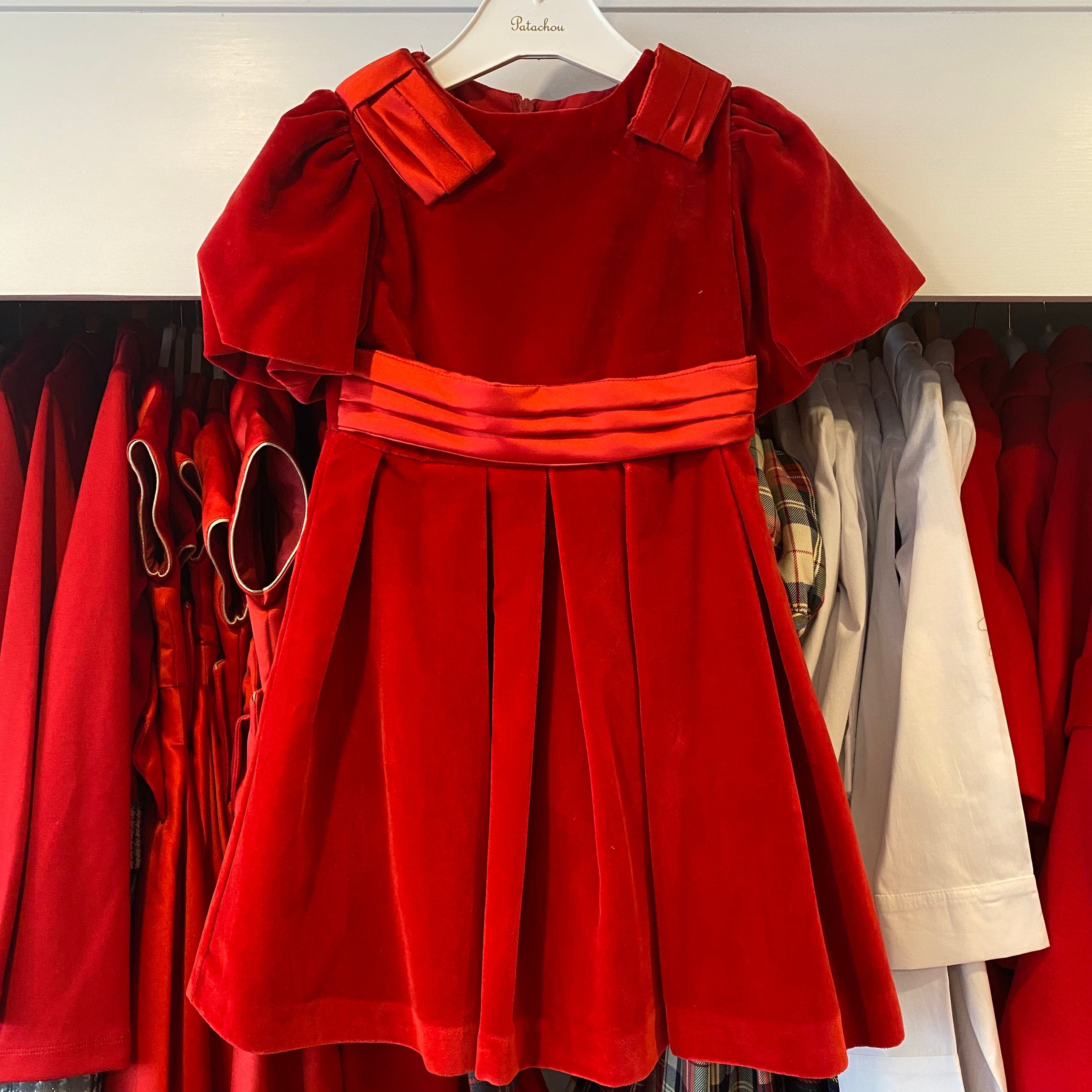 PATACHOU RED  VELVET DRESS