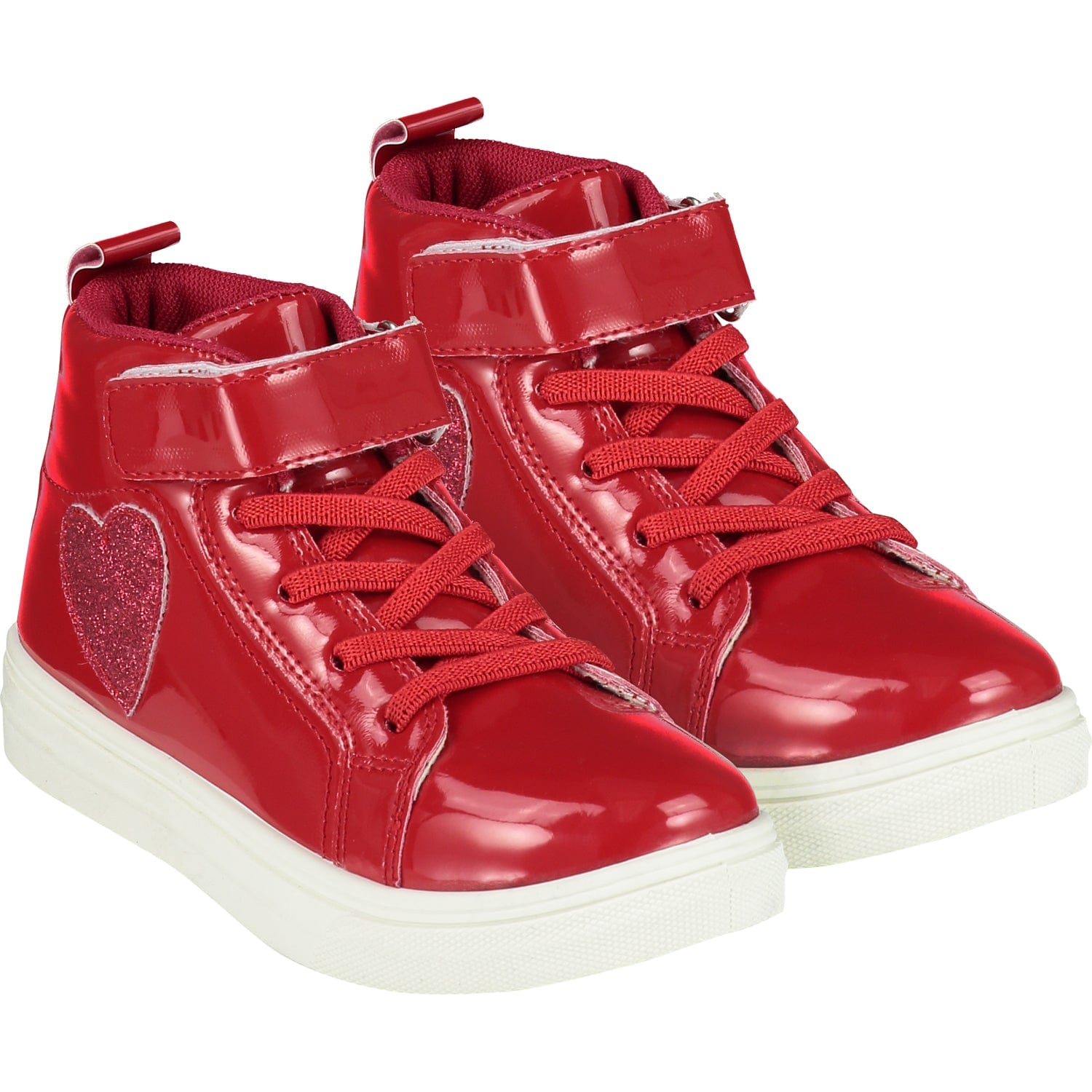 A DEE - Sweetheart Glitter High Top Trainers - Red