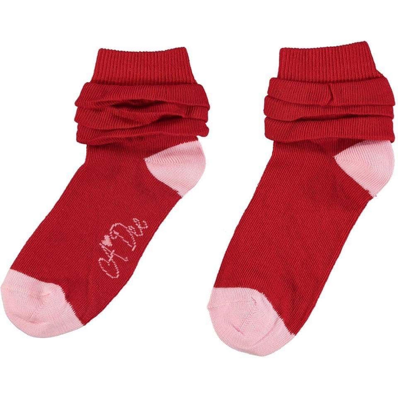 A Dee - Frill Ankle Sock - Red