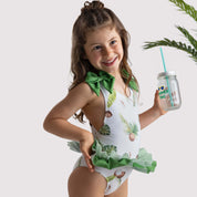 MEIA PATA - Provence Coconut Print Swimsuit - Green