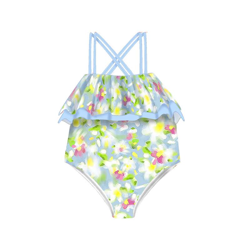 Mayoral - Floral Swimsuit - Blue