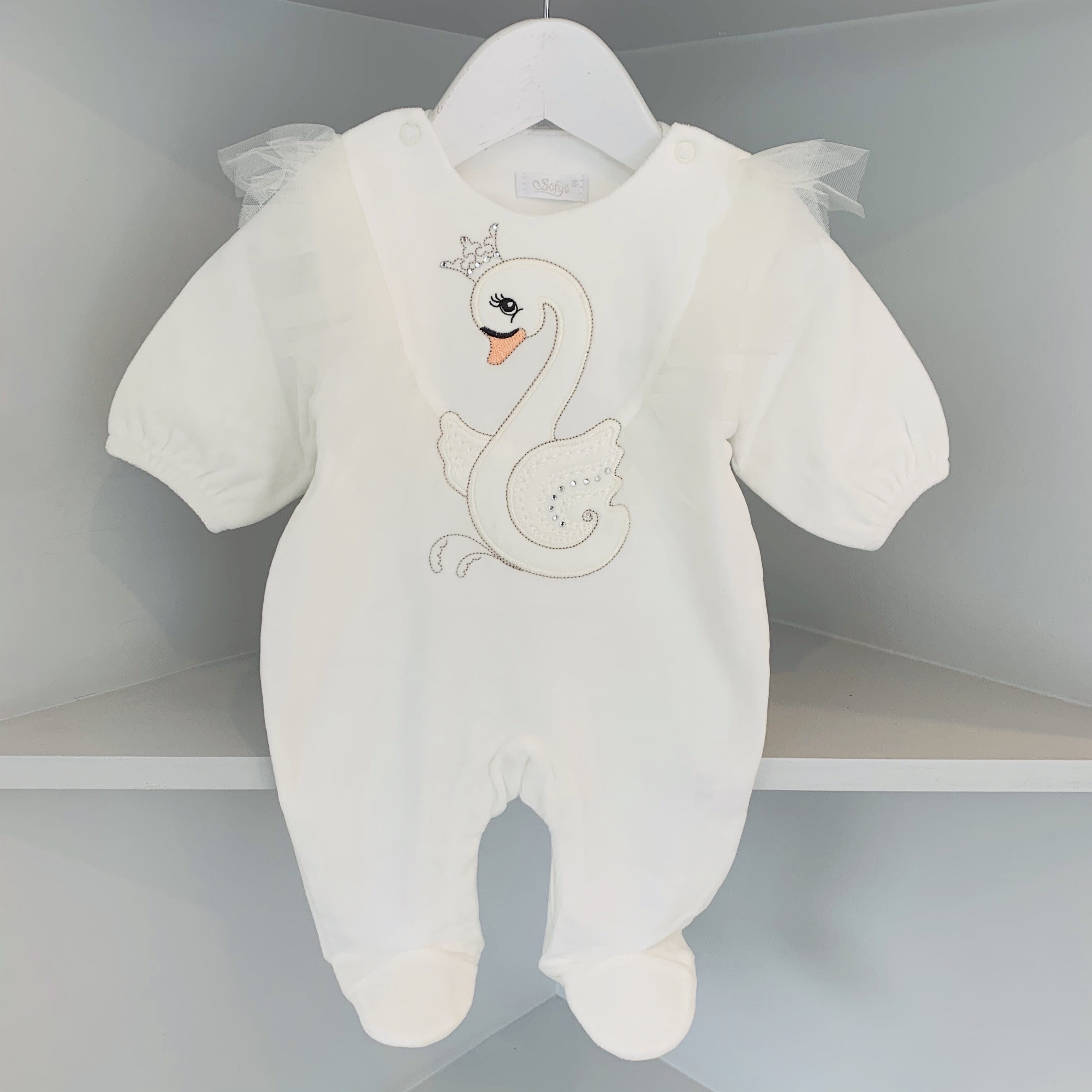 SOFIJA - Cotton Swan Babygrow - Cream