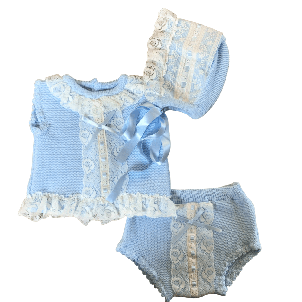 Nini - Three Piece Knit Set  - Blue