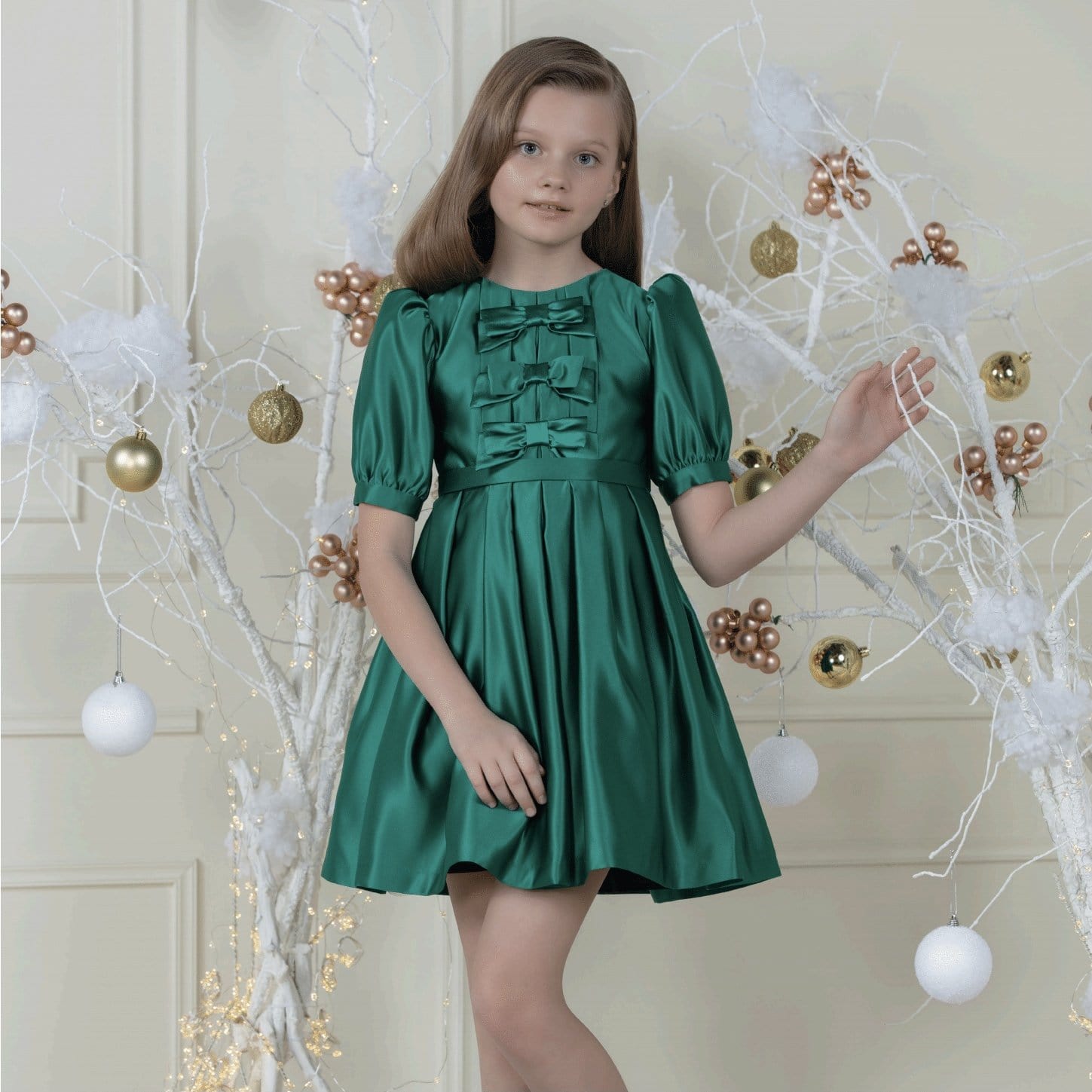 PATACHOU - Satin Party Dress - Green