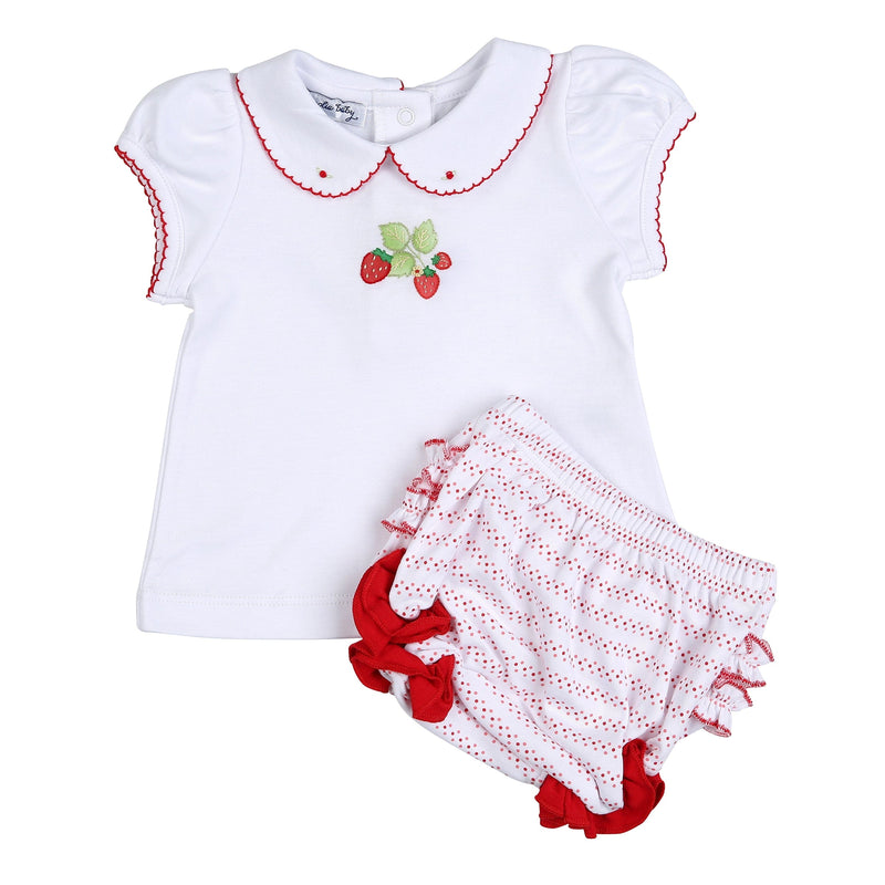 MAGNOLIA BABY - So Berry Cute Embroidered Collared Set - Red