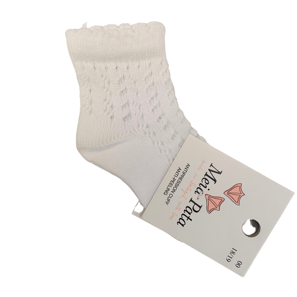 MEIA PATA - Open Knit Ankle Sock - White