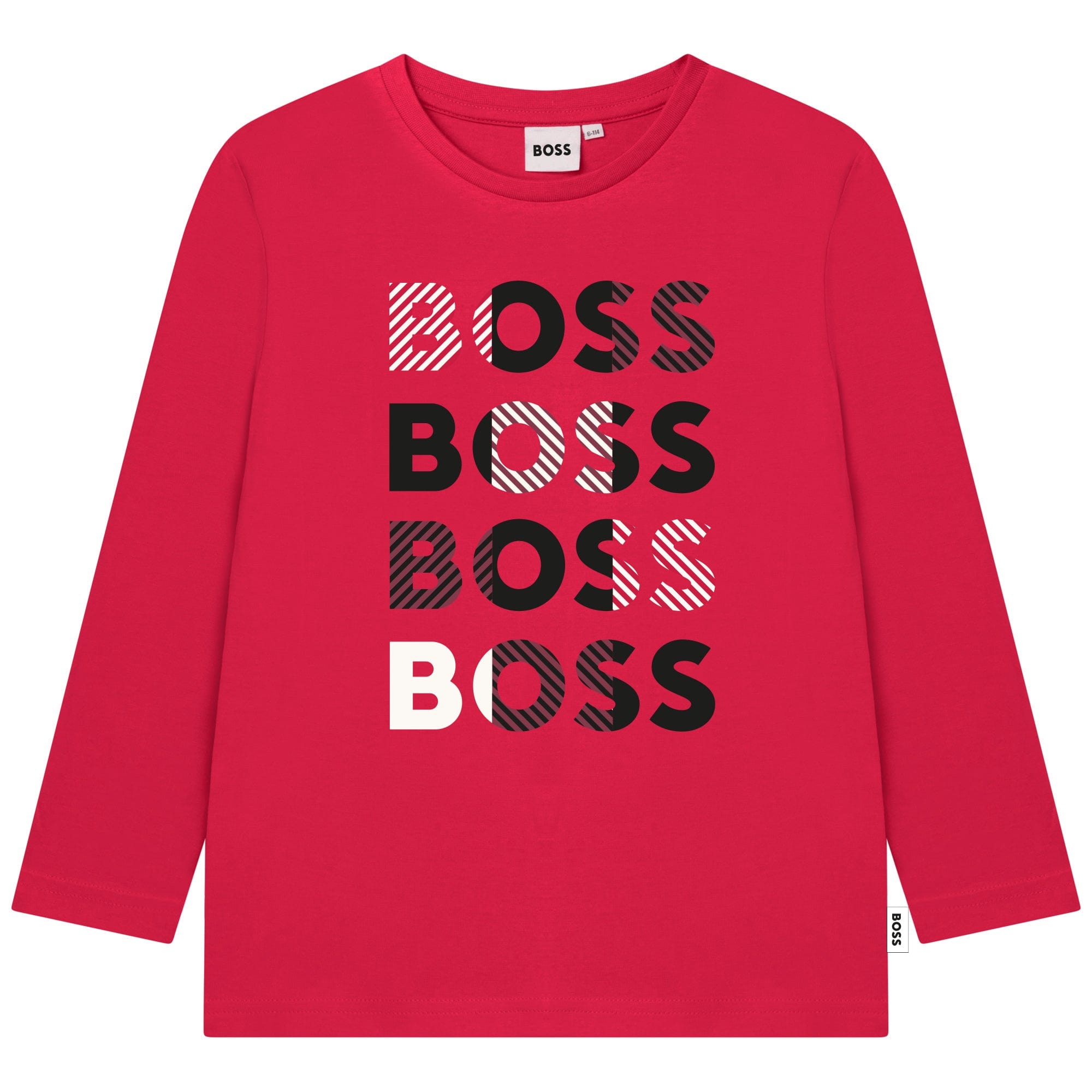 HUGO BOSS - Long Sleeve Logo T Shirt -  Red